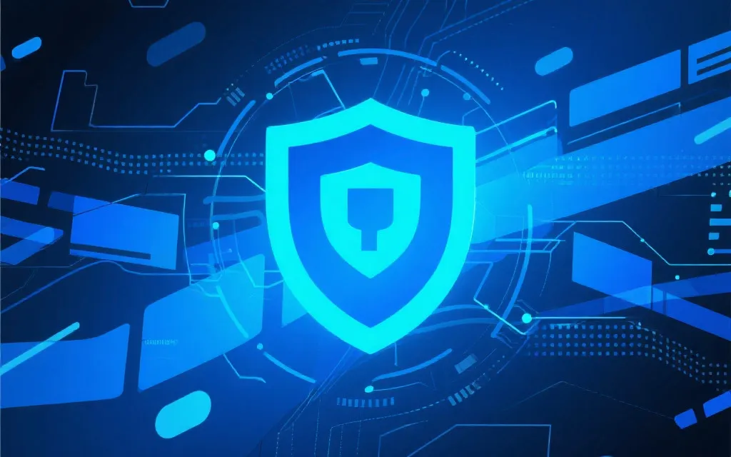 信息安全与隐私保护，抽象科技感插画